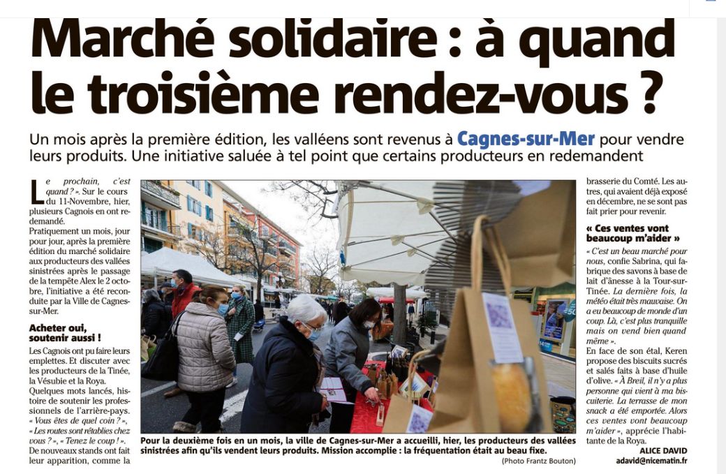 Marché des producteurs des vallées sinistrées