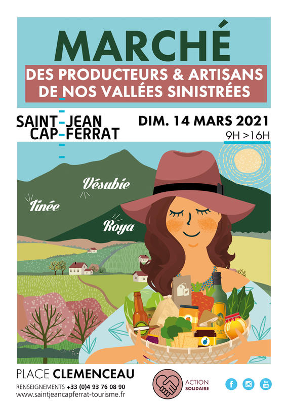marché des producteurs des vallées sinistrées, St Jean Cap Ferrat, 14 mars 2021