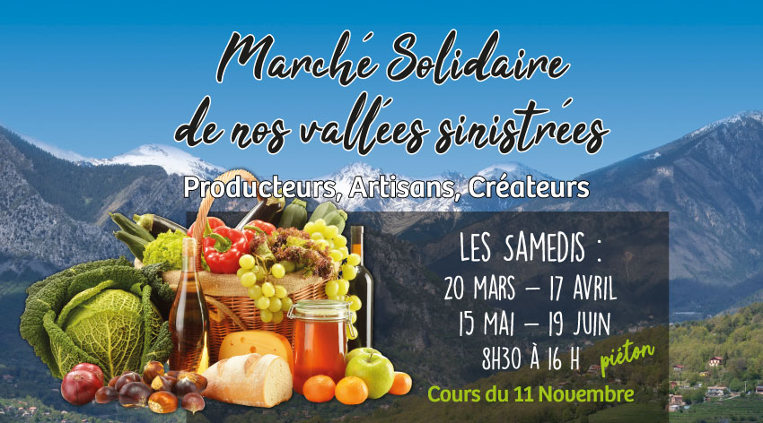 marché des producteurs des vallées sinistrées, Cagnes, 17 avril 2021