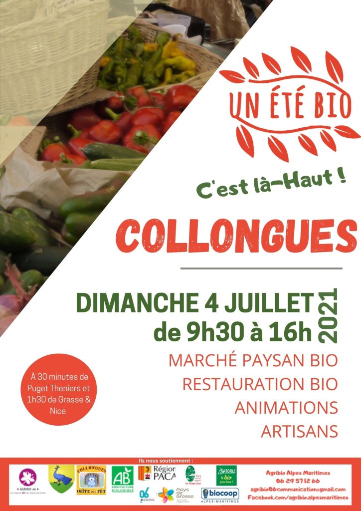 Marché "Un été Bio" à Collongues le 4 juillet 2021