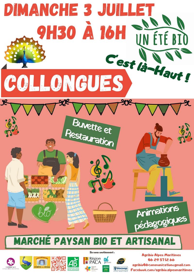 Marché "Un été Bio" à Collongues le 3 juillet 2022