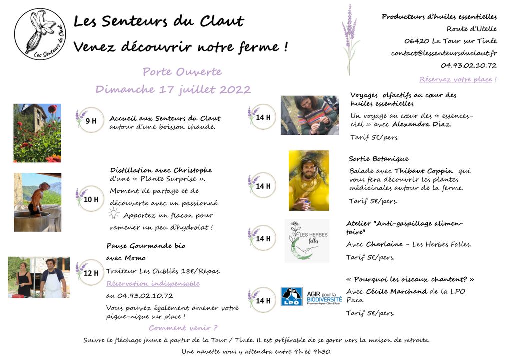 Portes ouvertes : programme du 17 juillet 2022