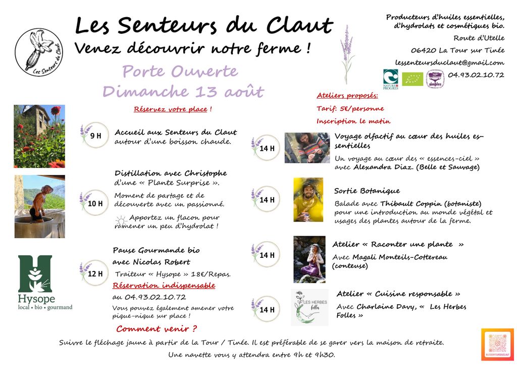 Portes ouvertes : programme du 13 août 2023