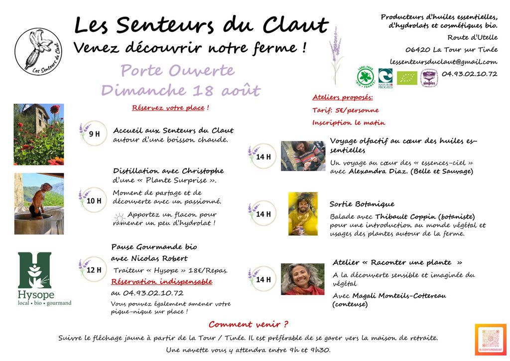 Portes ouvertes : programme du 18 août 2024