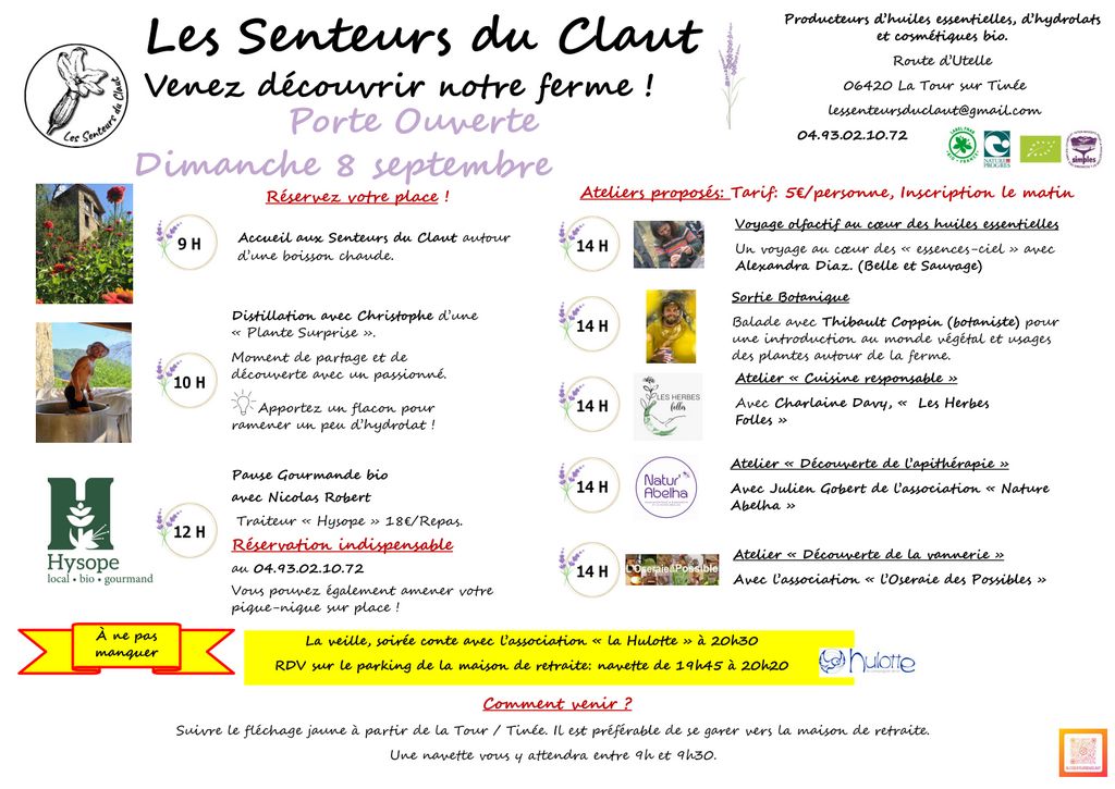 Portes ouvertes : programme du 8 septembre 2024