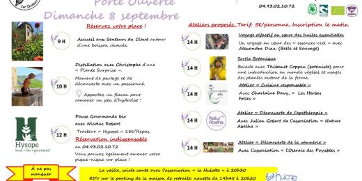 Portes ouvertes : programme du 8 septembre 2024